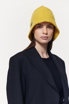 Gelber Bucket Hat Damen aus Kaschmir Prinz Berlin