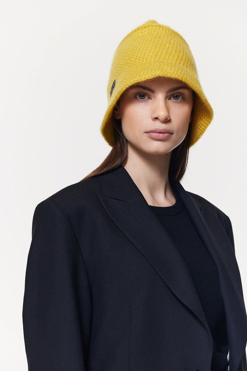 Prinz Berlin Kaschmir Bucket Hat Hand Crochet Gelb