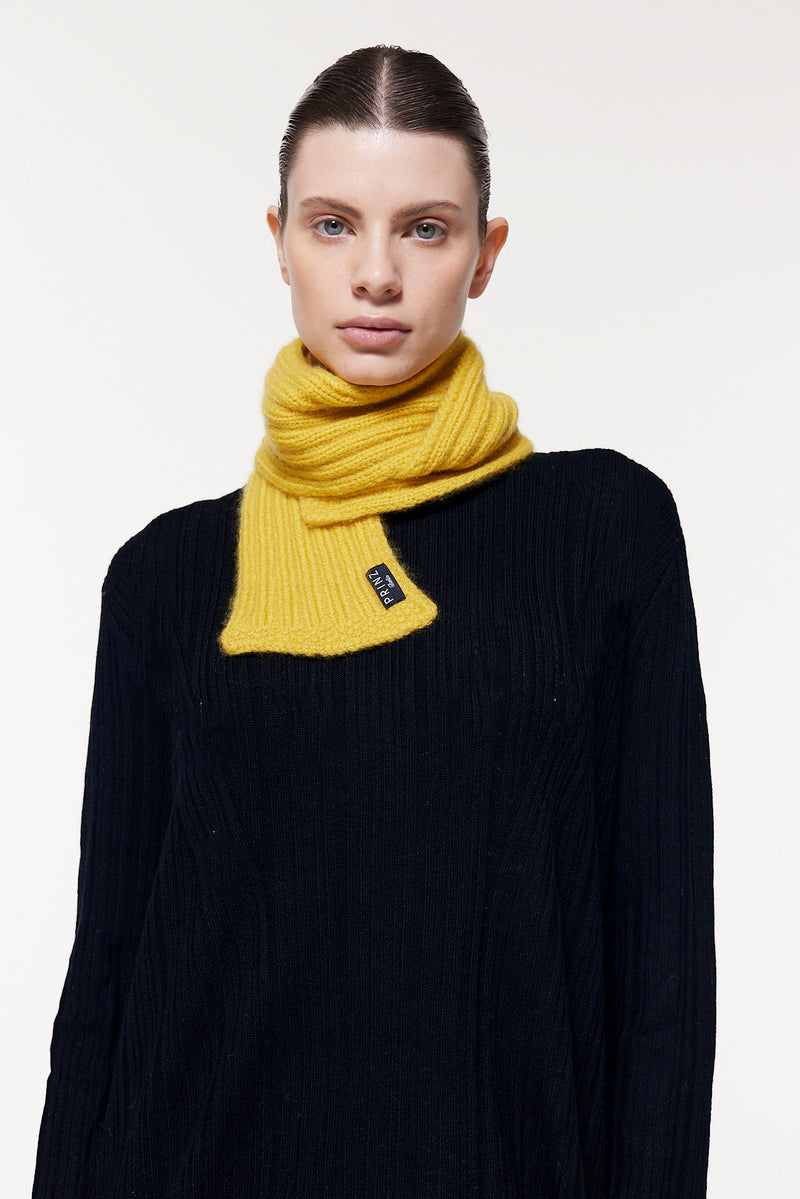 Prinz Berlin Kaschmir Kurzschal Hand Knit Gelb