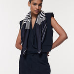 Seidentuch 90x90 Swirl Schwarz Prinz Berlin Lookbook