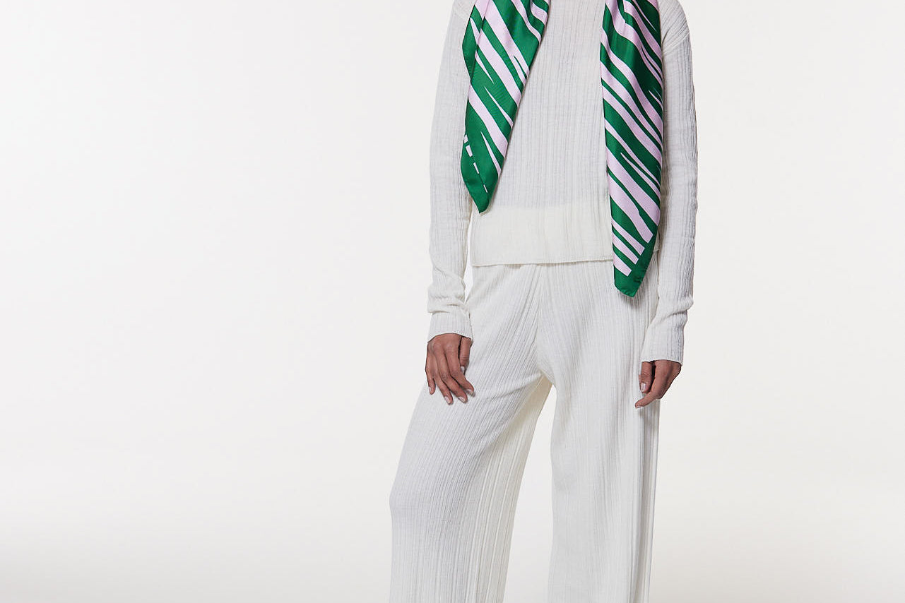 Seidentuch 90x90 Zebra Grün Prinz Berlin Lookbook